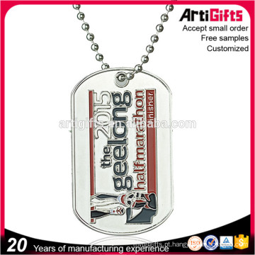 Amostras grátis Nickel Banhado Dog Tags Debossed